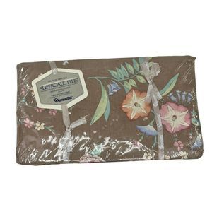 NEW Wamsutta Supercale Twin Fitted Sheet 39X75 Brown Flower Print